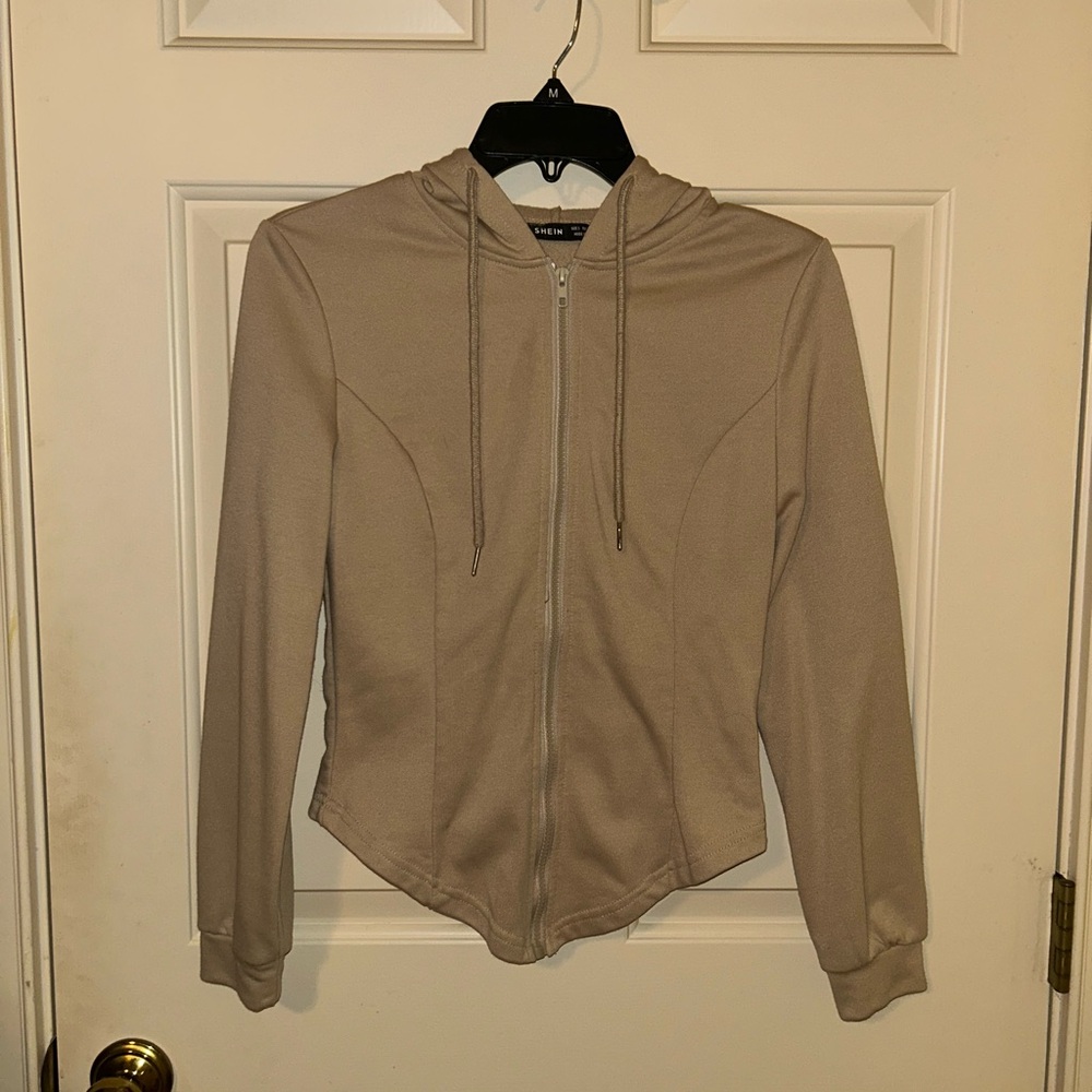 SHEIN Beige Casual Hoodie